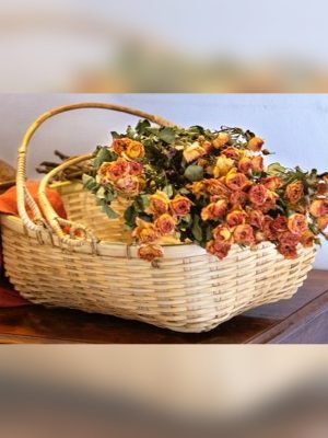 Rattan Flower Basket with Handle