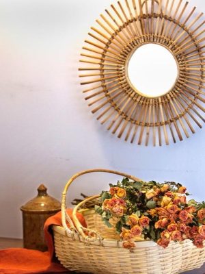 Rattan Sunburst Wall Mirror