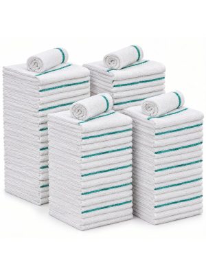 Teal-Stripe Terry Towel Collection